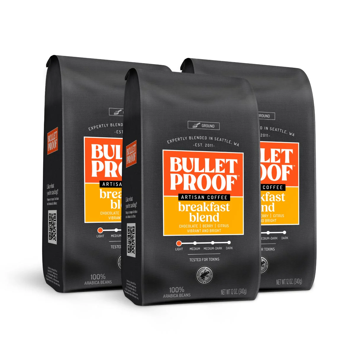 Breakfast Blend Ground Coffee, 3 Pack