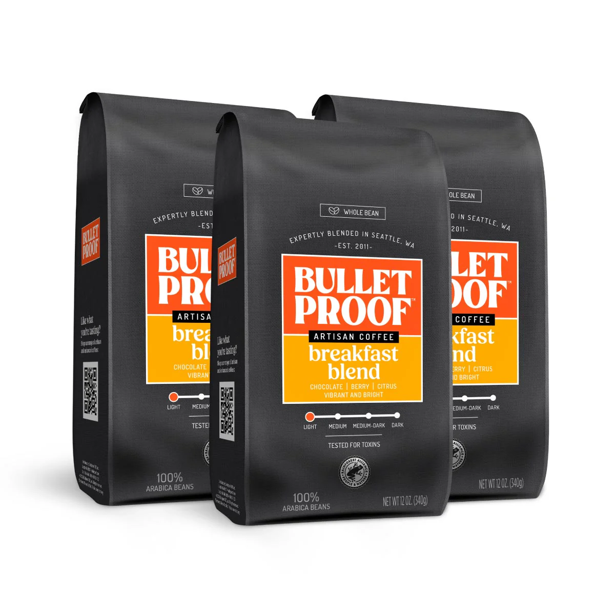 Breakfast Blend Whole Bean Coffee, 3 pack